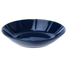 strimmig diep bord aardewerk blauw ikea
