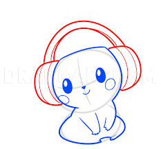 Start drawing the ear shell. Pikachu And Headphones Draw Tutorial Step By Step Drawing Guide By Dawn Dragoart Com