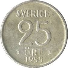 30 kr 6 jun 19:020 bud. 25 Ore Gustaf Vi Adolf Sweden Numista
