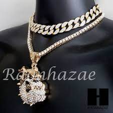 Hip Hop Iced Premium Bulldog Miami Cuban Choker 18 Tennis Chain Necklace M Ebay Chain Necklace Diamond Heart Pendant Necklace Hip Hop Jewelry