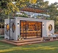 A backyard shipping container coffee bar! 😱