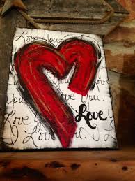 Textured Heart Art I Love You By Designsbydarlat On Etsy 48 00 Heart Art Canvas Painting Crafts