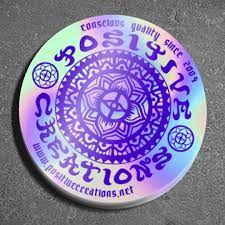 Positive Creations Holographic Sticker In 2021 Holographic Sticker Background For Logo Holographic