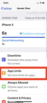 How To Limit Social Media Use On Iphone Ipad With Screen Time Osxdaily