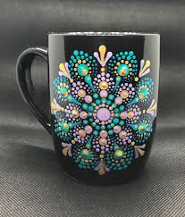 Excited To Share This Item From My Etsy Shop Dot Mandala Mug Dot Mug Mandala Mug Mandala Gift Coffee C Painted Coffee Mugs Painted Mugs Hand Painted Mugs