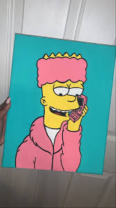 498 bart simpson paint stencil free vectors on ai, svg, eps or cdr. Brown Sugar On Twitter My Painting Of Bart Simpson As Cam Ron