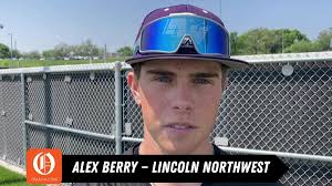 Lincoln Northwest's Alex Berry after pitching a two-hit shutout at Class B  state baseball tournament