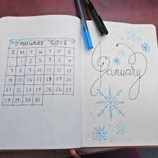 Bullet Journal Monthly Cover Page January Cover Page Snowflake Drawing Monthly Calendar Bu January Bullet Journal Bullet Journal Inspiration Bullet Journal