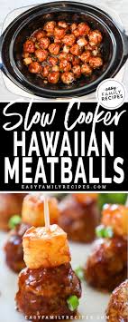 Add the meatballs to the crock pot, mix, and cover with sauce. Hawaiian Meatballs Crockpot Easy Family Recipes