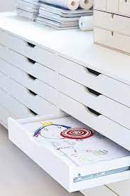 Ikea Ekby Alex White Shelf With Drawers In 2020 Craft Room Storage Drawer Unit Craft Storage Craft Room Craft Room Storage Craft Room Office