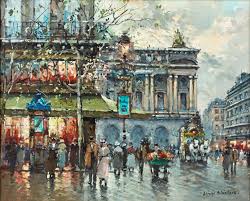 The scene is carved on wood and then Parisian Street Scene By Antoine Blanchard 1910 1988 Will Be Part Of Crescent City S Sept Artwire Press Release From Artfixdaily Com