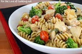Rotini Pasta With Chicken Broccoli Tomatoes Parmesan And Fresh Basil Recipe Rotini Pasta Recipes Rotini Pasta Pasta Dishes