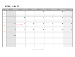 In this post you will find a4 size printable calendar template for the month of february. February 2021 Calendar Free Printable With Grid Lines Designed Horizontal Free Calendar Template Com