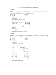 Maybe you would like to learn more about one of these? Soal Dan Pembahasan Polinomial