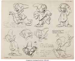 2d animators draw each frame by hand. Snow White And The Seven Dwarfs Model Sheets Walt Disney Lot 97089 Heritage Auctions