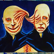 My new painting of the split faced monster from The Thing 1982