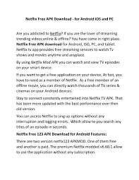 Insofar as a movie and tv hub that offers . Netflix Free Apk Download For Android Ios And Pc By Msruthesoto Issuu