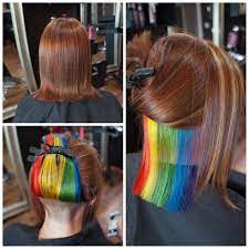 Love My New Rainbow Hair Peekaboo Undercut Color Peekaboo Hair Colors Peekaboo Hair Hair