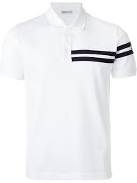 Moncler Striped Applique Polo Shirt Verso Farfetch Com Polo Shirt Design Mens Designer Polo Shirts Polo Design