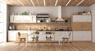 modern white and wooden kitchen high