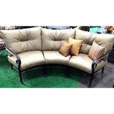 Choose from curved sectional sets that seat 4, 6, 8, and 10 or more people accommodating any patio size and seating needed. 201386537370 Curved Patio Sofa Santa Anita 3pc Seating