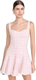 LOVESHACKFANCY Women's Josalie Dress, Rose Quartz, Pink, Plaid, 0 at Amazon Women's Clothing store - Product from Amazon.com