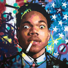 Chance the Rapper, Original Painting, 40, Large, Canvas, Art, Music,  Portrait, Graffiti, Rap, Hip Hop, Contemporary, Richard Day