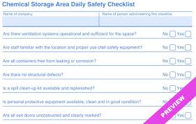Keep your office safe with our fire extinguisher checklist. Chemical Storage Area Checklist Template Excel Download