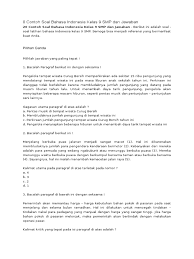 Soal Bahasa Indonesia Kelas 9 Smp Dan Jawaban