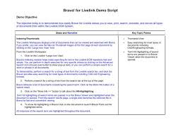 What is the number to livelinks. Brava For Livelink Demo Script Informative Graphics Corporation