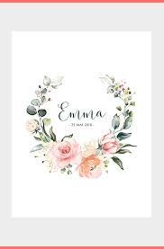 Affiche Naissance Couronne De Fleurs En 2020 Couronne De Fleurs Logo Fleur Art De Naissance