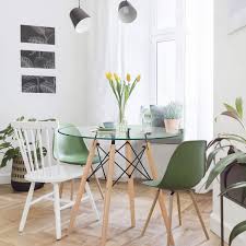 Take a look at the first photo again. Buy Elepbear Round Glass Dining Table Small Dining Room Table With Wood Legs 31 5 For Home Office Kitchen Room Online In Indonesia B094jbj4zf