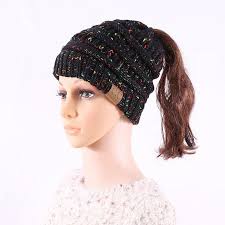 100% acrylic this knit cap is unstructured. Buy Messy Bun Hat Beanie Cc Quality Knit Winter Thick Knitted Beanie Hat Soft At Affordable Prices Free Shipping Real Reviews With Photos Joom