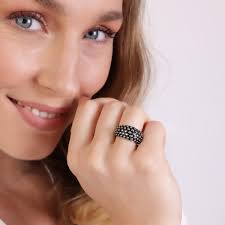 Lucardi Dames Ring breed zwart