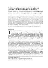 Maybe you would like to learn more about one of these? Pdf Problem Based Learning In English For A Second Language Classroom Students Perspectives