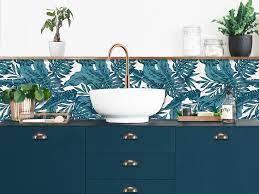 Quantité de maillot de bain swim bleu paon. Credence Adhesive Palmeraie Bleu Paon