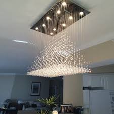 Rectangular Base Pyramid Raindrop Crystal Ceiling Lights Crystal Ceiling Light Modern Lighting Chandeliers Dining Room Ceiling Lights