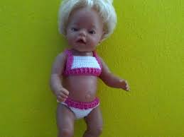Mit dieser anleitung kannst du sie zu tollen, bunten puppenkleidung verhäkeln. Hakelanleitung Bikini Fur Babypuppe 43 Cm
