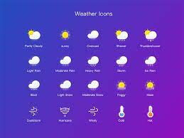 The chart below should help you identify which icons refer to which. Weather Icons Weather Icons Icon Icon Design