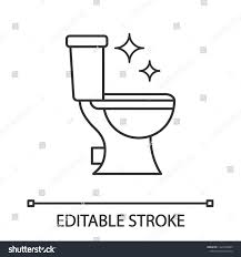 Toilet Cleaning Linear Icon Thin Line Illustration Bathroom Cleaning Contour Symbol Vector Isolated Line Illustration Wedding Vector Icons Outline Drawings