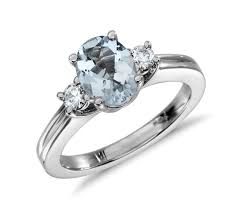 Aquamarine is known as the gem of happiness and youth and is the birthstone for the month of march. Aquamarine And Diamond Ring In 18k White Gold 8x6mm Blue Nile