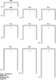 Wide Crown Staples Size