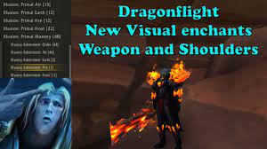 WoW Dragonflight new Visual enchants for Weapon and Shoulder - YouTube