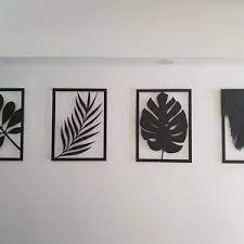Silver Leaves Metal Decor Set Banana Monstera Fern Leaves Metal Wall Decor Floral Metal Wall Art Housewarming Gift Tropical Wall Art Floral Metal Wall Art Metal Wall Decor World Map Wall