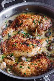 Easy Chicken Legs With Creamy Mushroom Sauce Baked Chicken Legs Chicken Leg Recipes Oven Chicken Leg Recipes