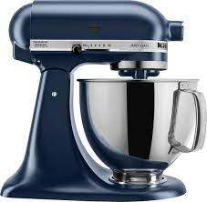 It offers 10 speeds to choose from, as well as a convenient pouring shield to keep the ingredients in the bowl. Kitchenaid Ksm150ps Artisan Series Tilt Head Stand Mixer Ink Blue Ksm150psib Best Buy