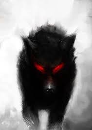 Black Wolf W Red Eyes Wolf Eyes Shadow Wolf Werewolf Art