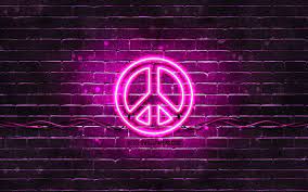Peace & love, hope & light, united we stand! Download Wallpapers Peace Purple Sign 4k Purple Brickwall Peace Symbol Creative Peace Neon Sign Peace Sign Peace For Desktop Free Pictures For Desktop Free