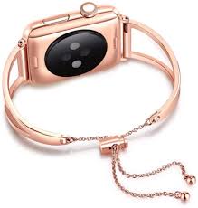It's been the easiest for me. Amazon Com Bracelet Compatible With Apple Watch Band 38mm Classy Stainless Steel Jewelry Bangle For Iwatch Bands Strap Wristband Unique Fancy Style For Women Girls With Pendant And Tassel Rose Gold 38mm Sports