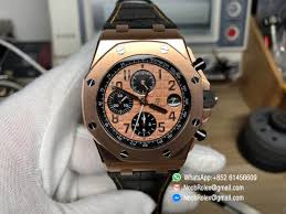 From their exclusive royal oak offshore collection, audemars piguet presents this modern and unforgettable rose gold watch. Royal Oak Offshore 26470or Oo A002cr 01 2014 Gold Theme Rose Gold Case On Black Leather Strap A3126 Movement 2018 Jf 1 1 Best Version V2 Noob Watch The Best Swiss Replica Watches From